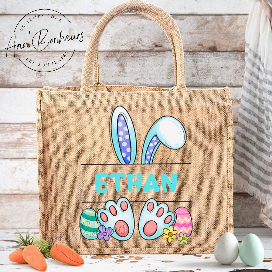 Sac de Pâques en toile de jute