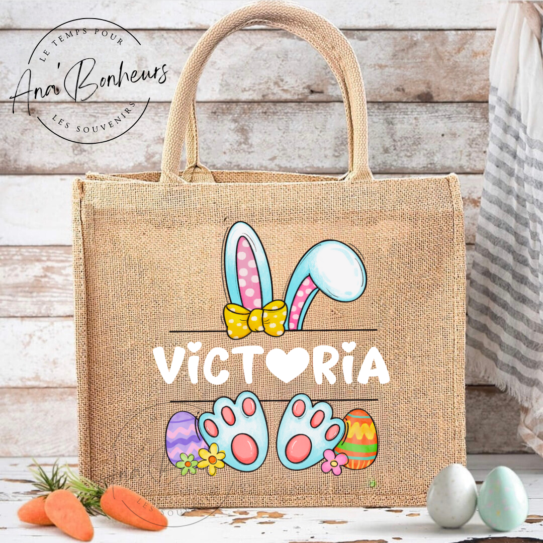 Sac de Pâques en toile de jute