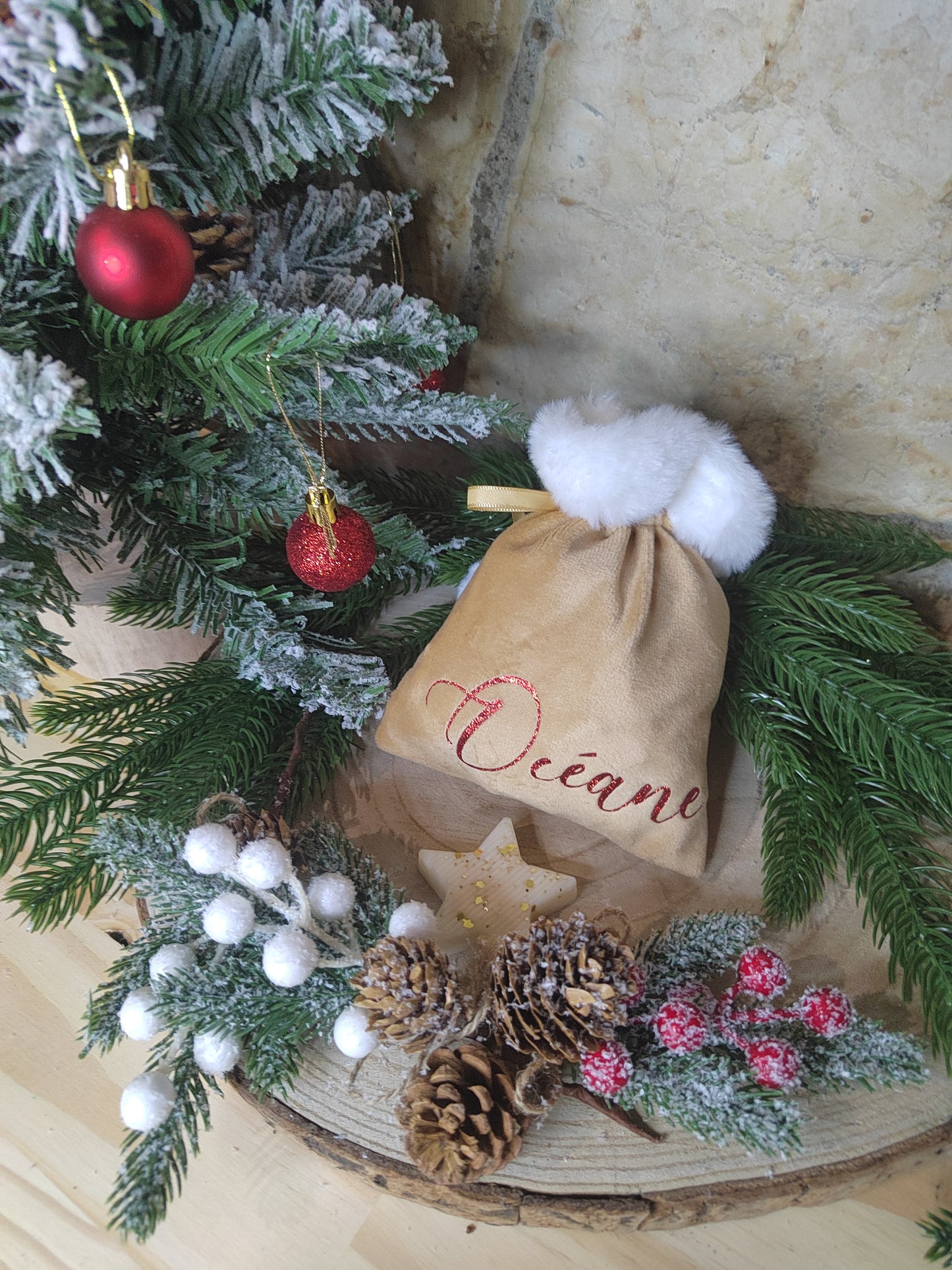 Pochons de noël en velours