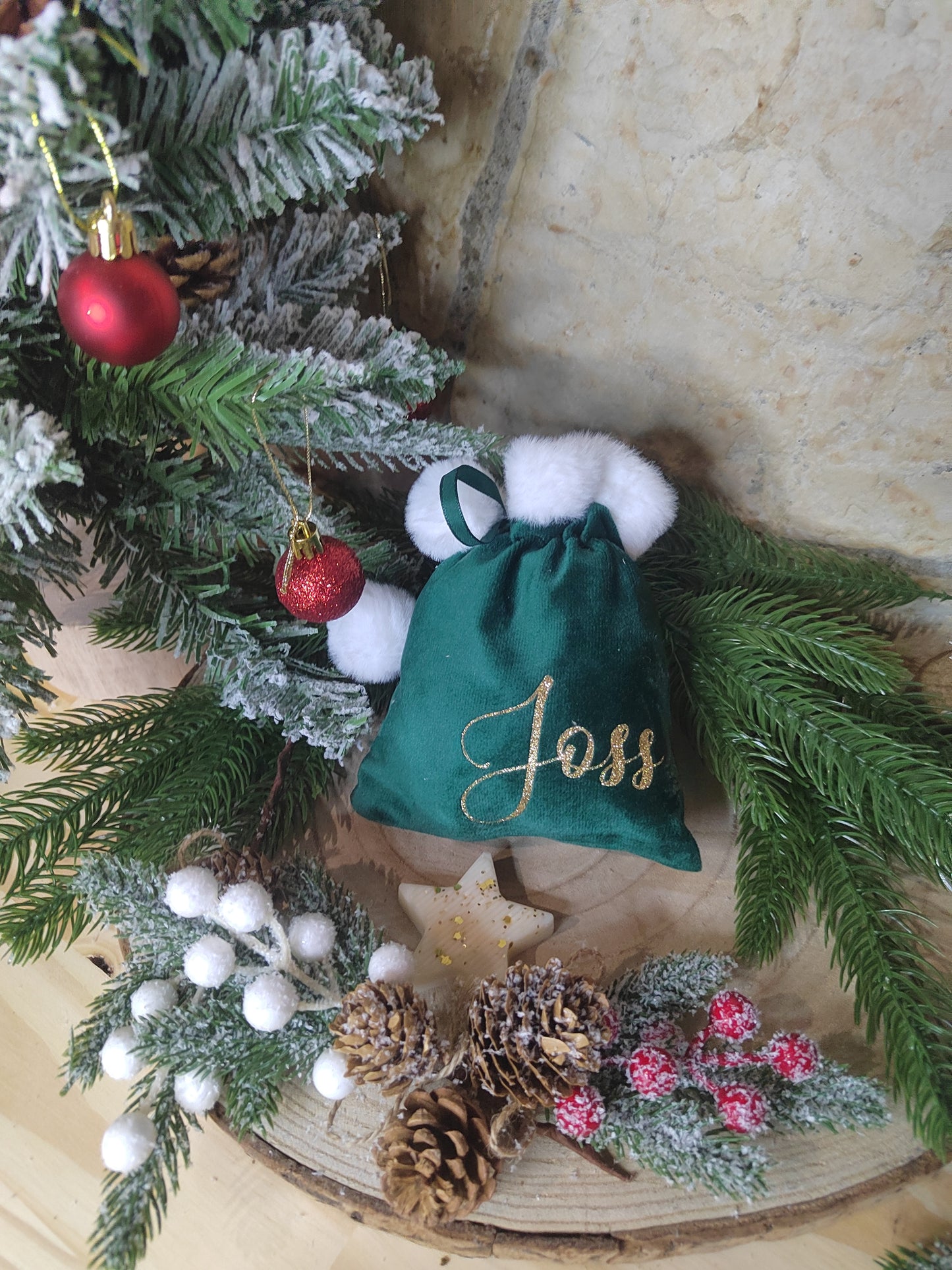 Pochons de noël en velours