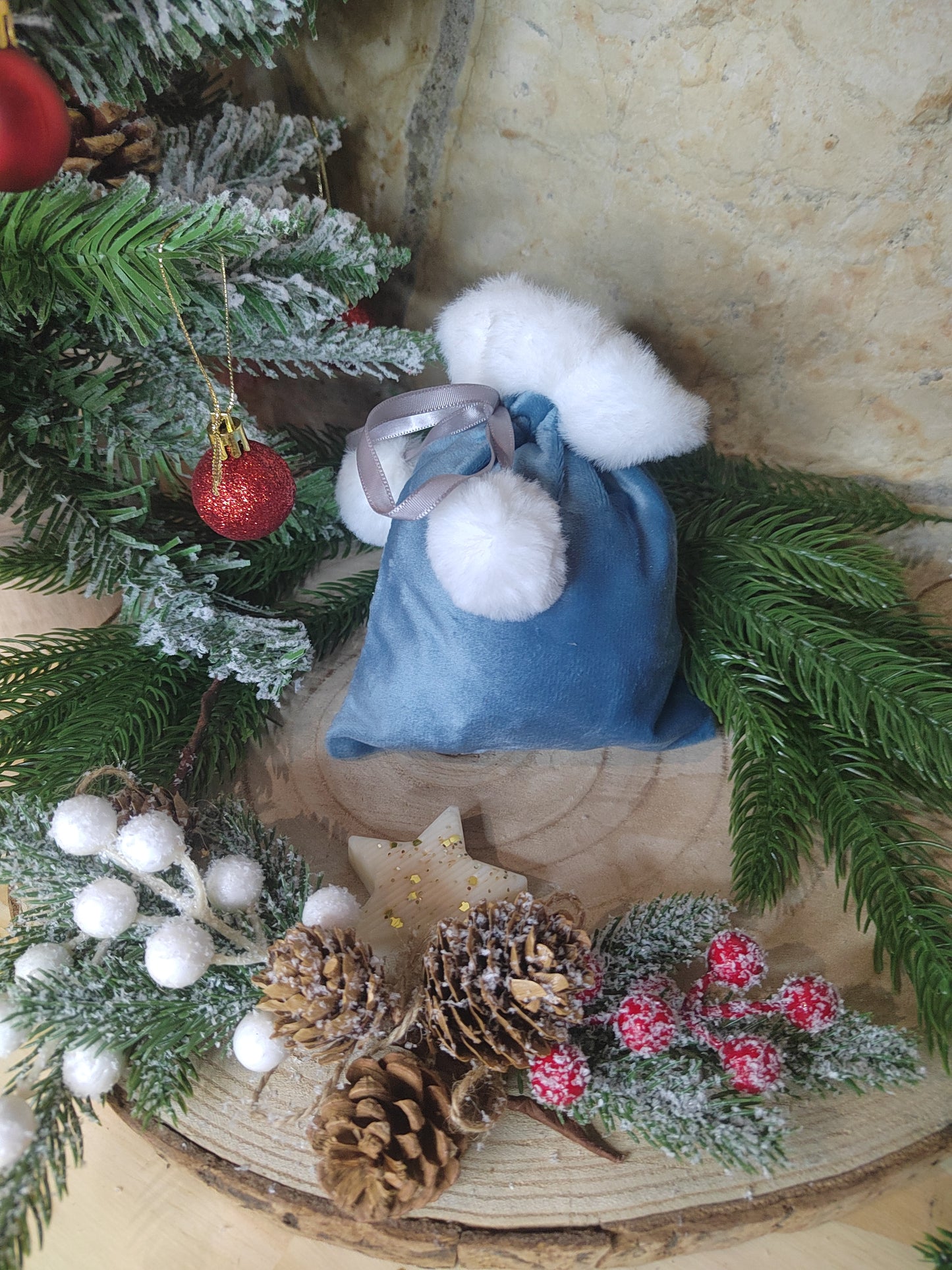 Pochons de noël en velours