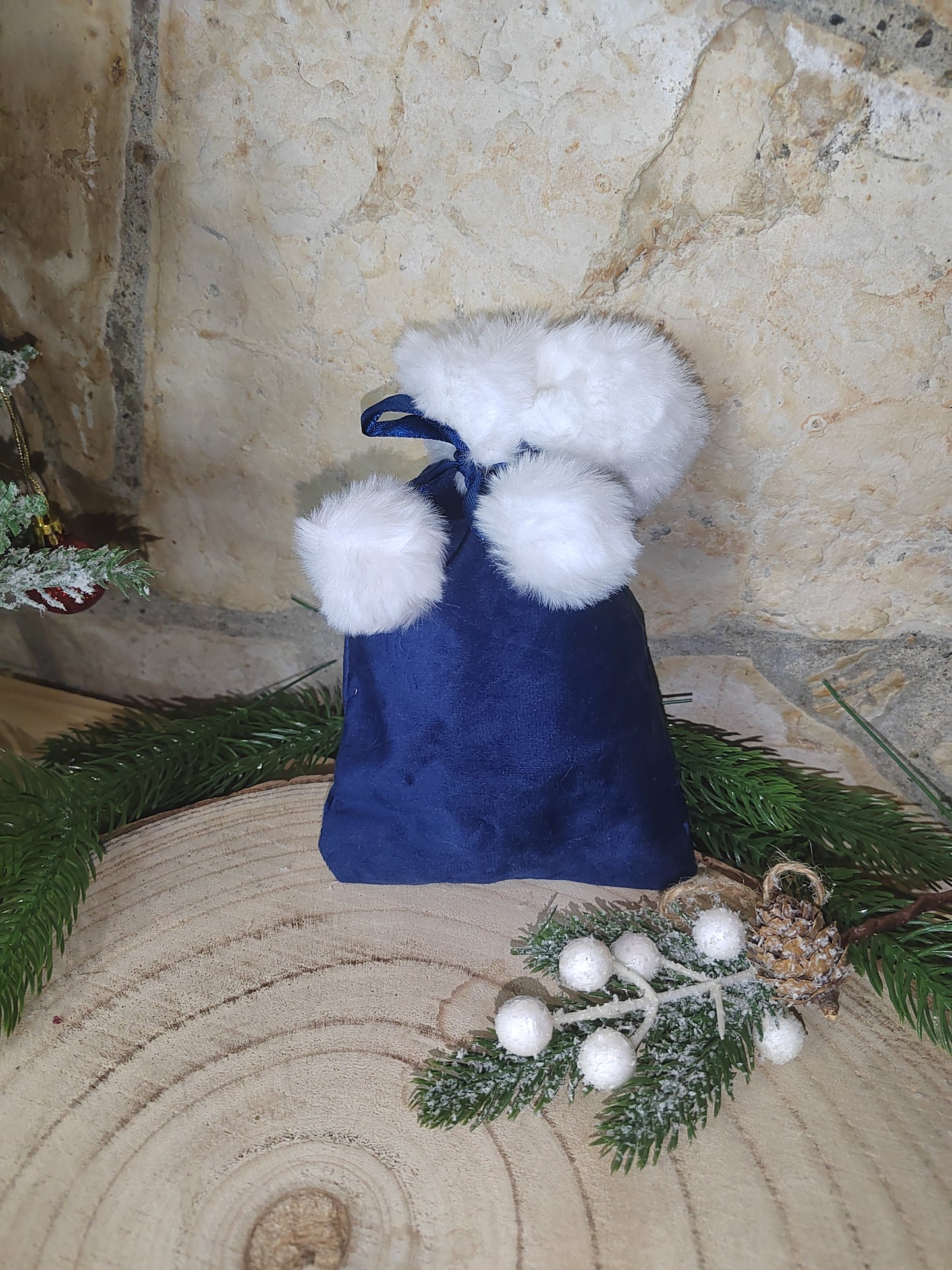 Pochons de noël en velours