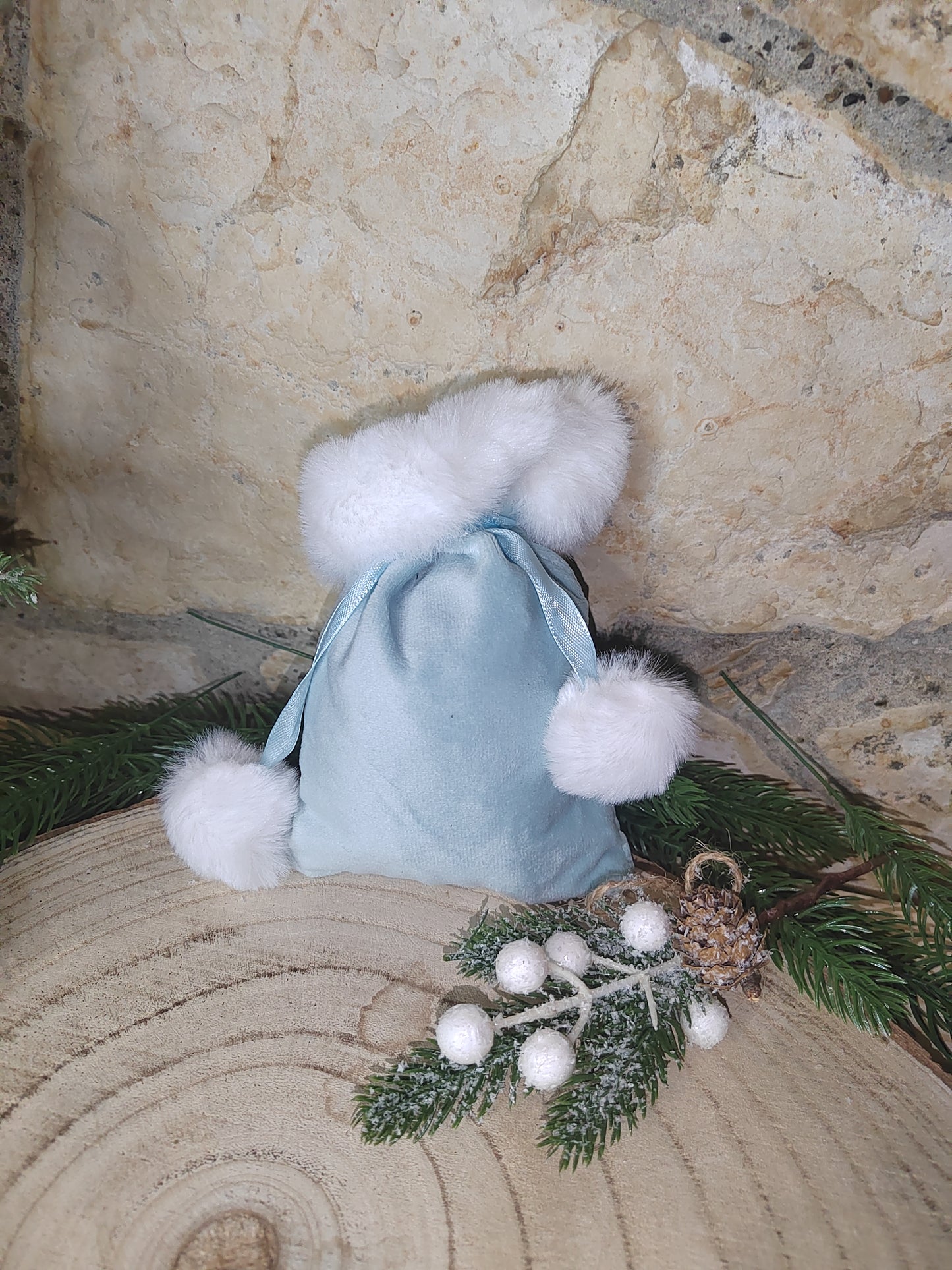 Pochons de noël en velours