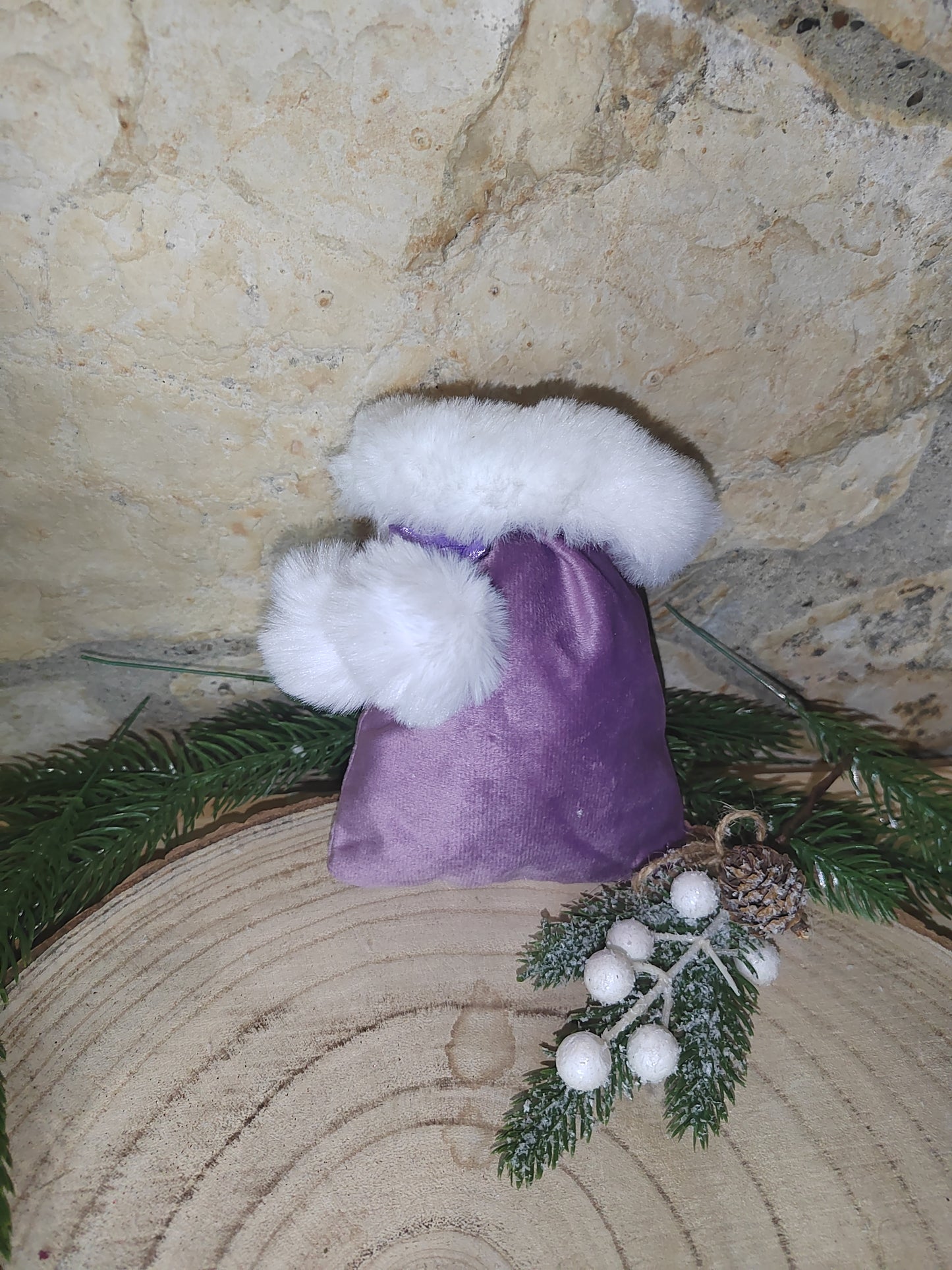Pochons de noël en velours