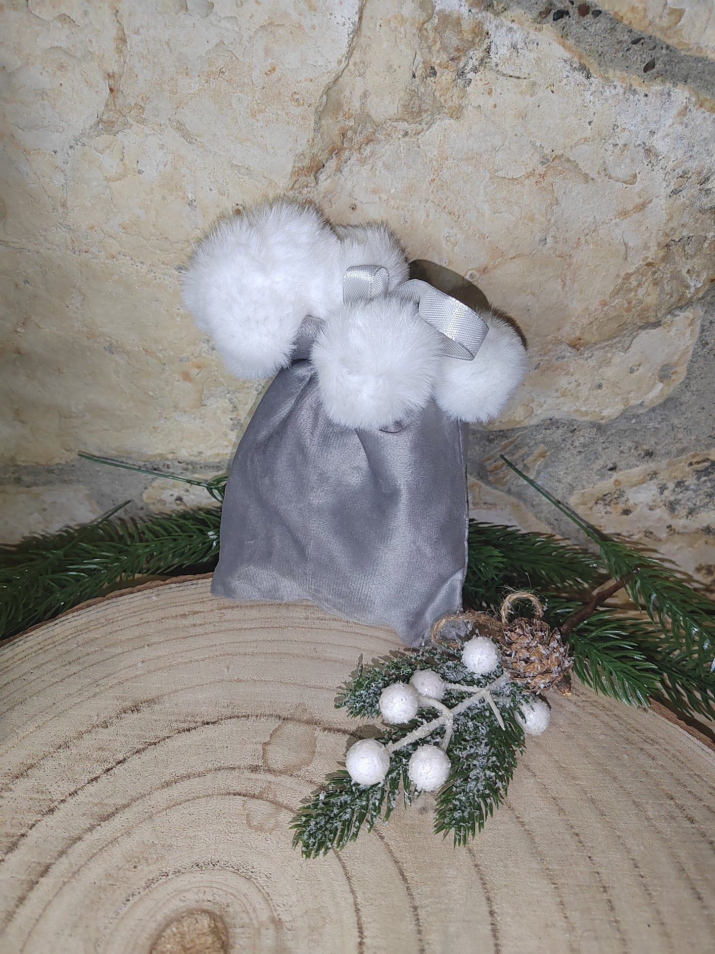 Pochons de noël en velours
