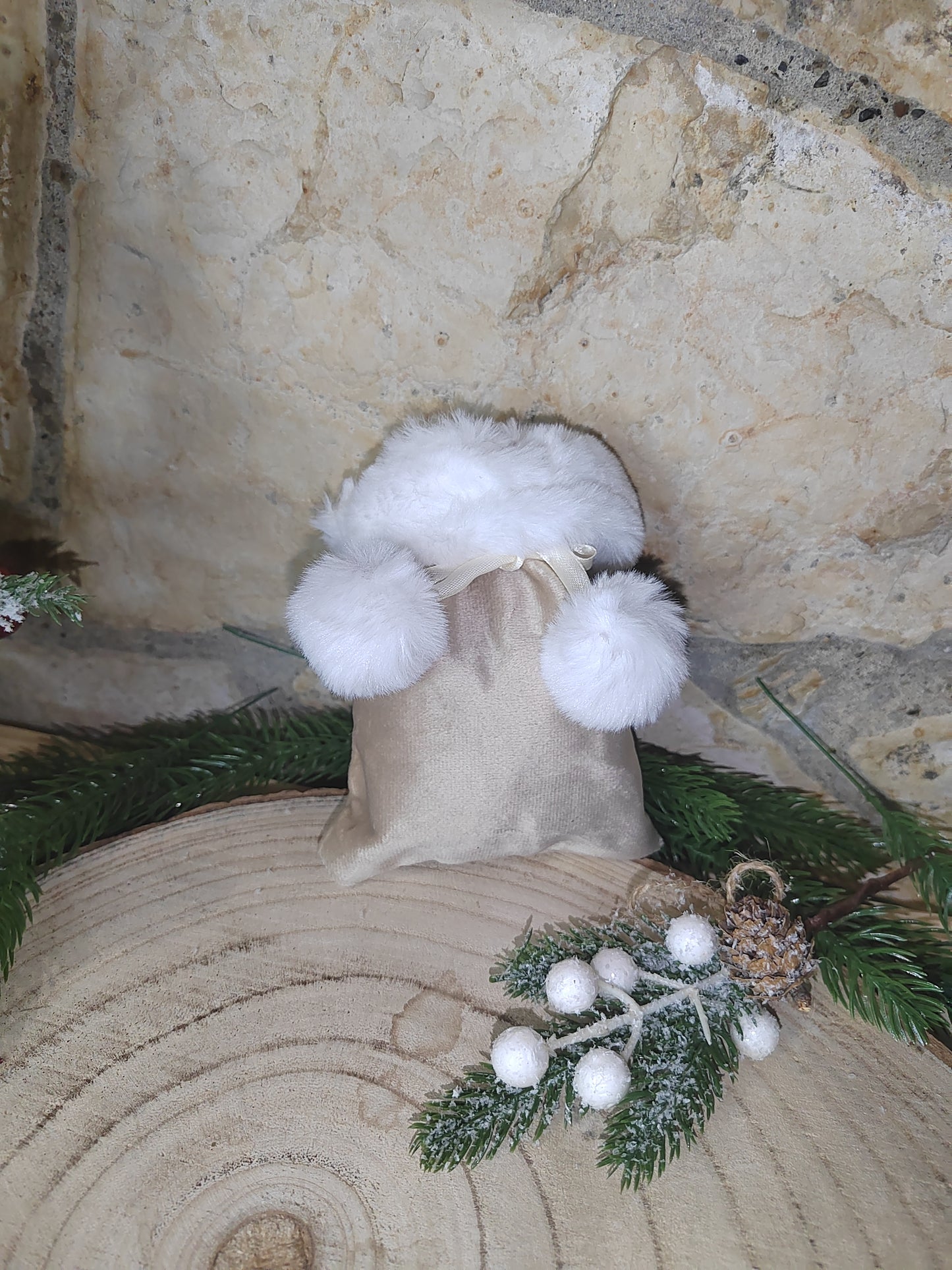 Pochons de noël en velours