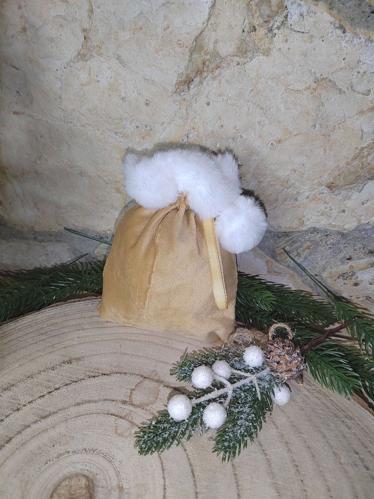 Pochons de noël en velours