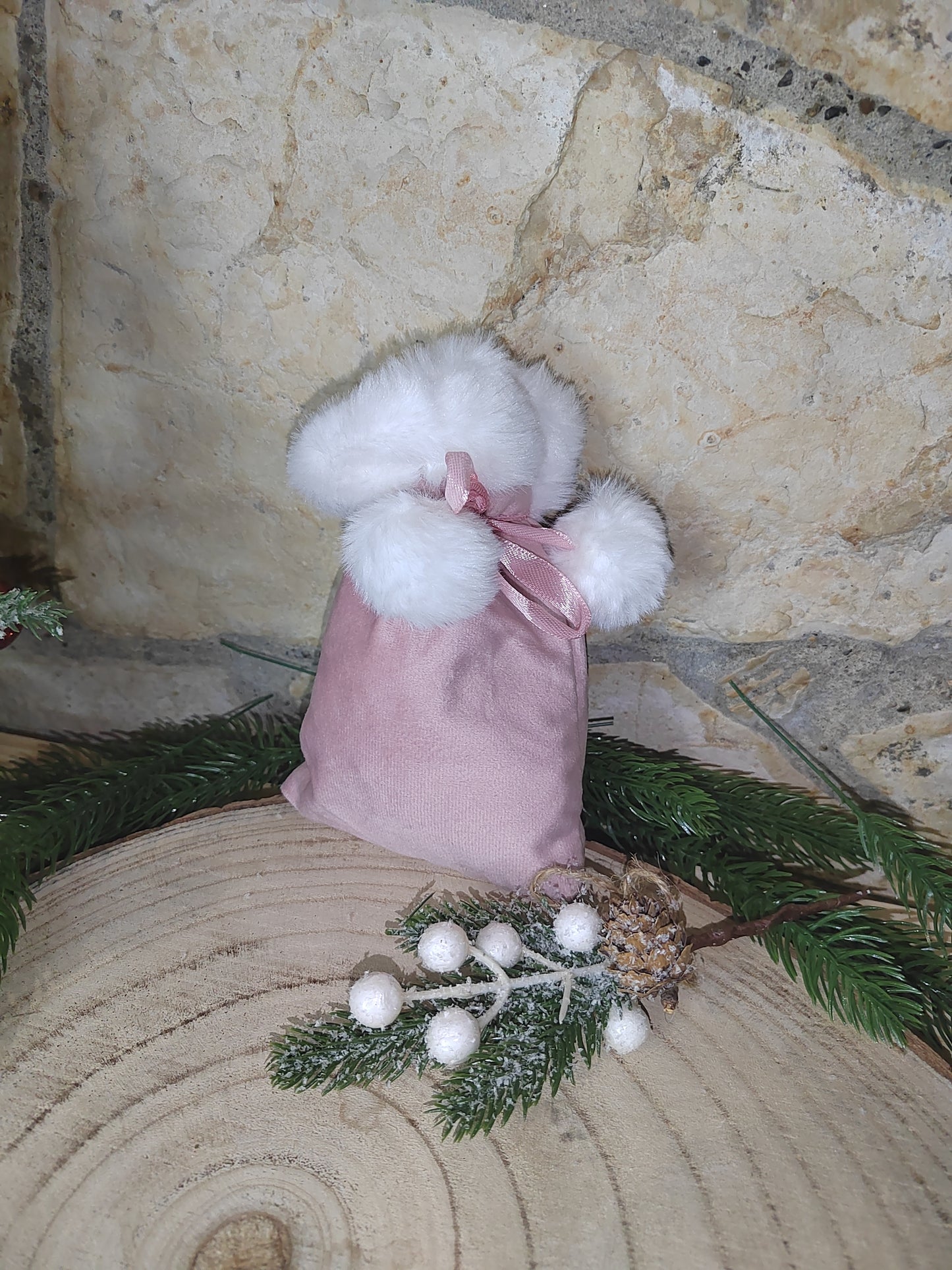 Pochons de noël en velours