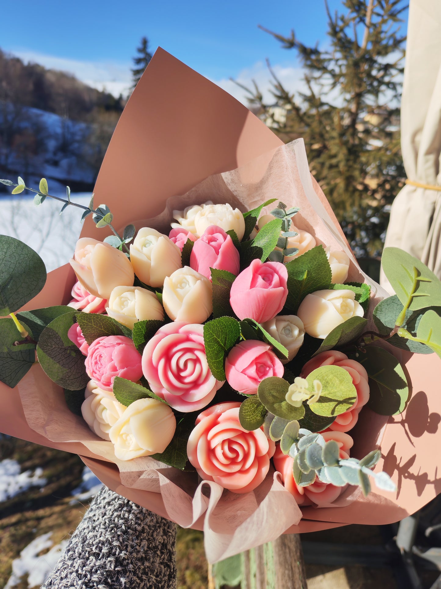 Bouquet de fleurs orchidée vanille